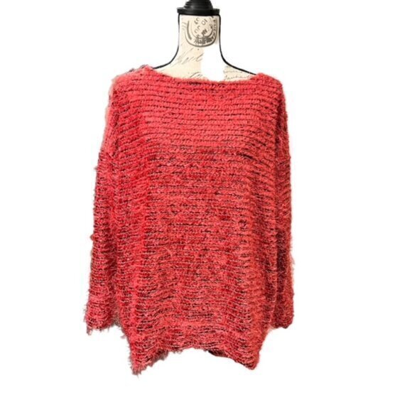 Jones‎ New York PINK Mohair Fuzzy Pull Over Sweater Size Medium Long Sleeve Soft - Picture 1 of 14